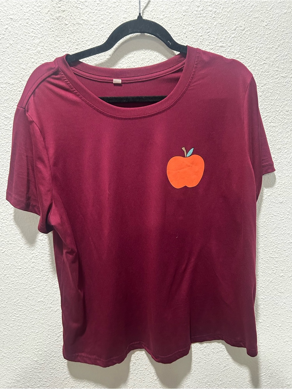 BOGO free - Maroon Tee with Orange Apple Graphic